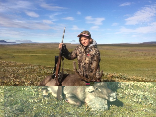 Dóttir Jóhanns við bráðina.