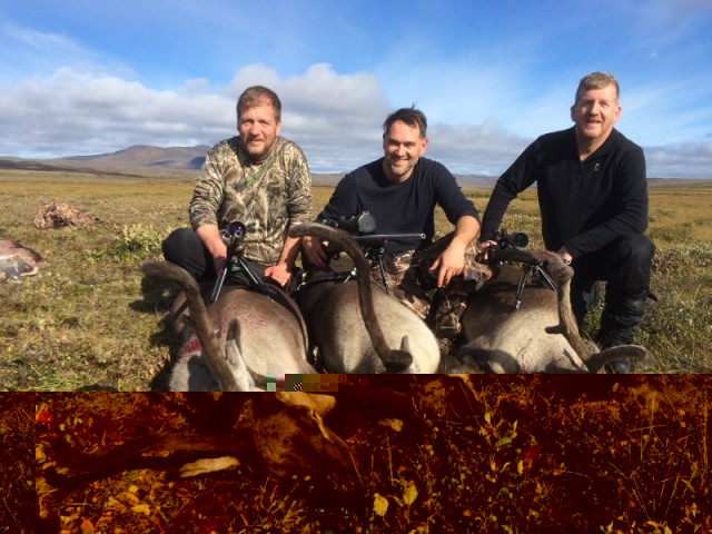Veiðifélagarnir, Aðalsteinn leiðsögumaður, Daníel og Jóhann bróðir Aðalsteins.