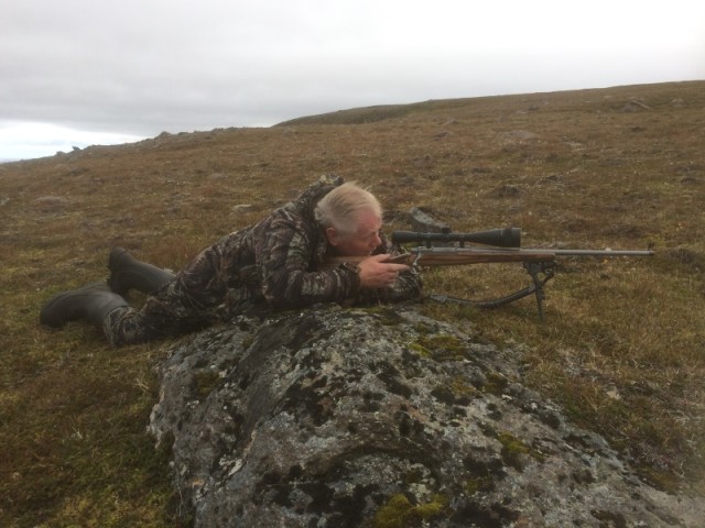 Úr vopnabúri sínu valdi Guðmundur uppáhaldið, Ruger M77 cal 270 Win.