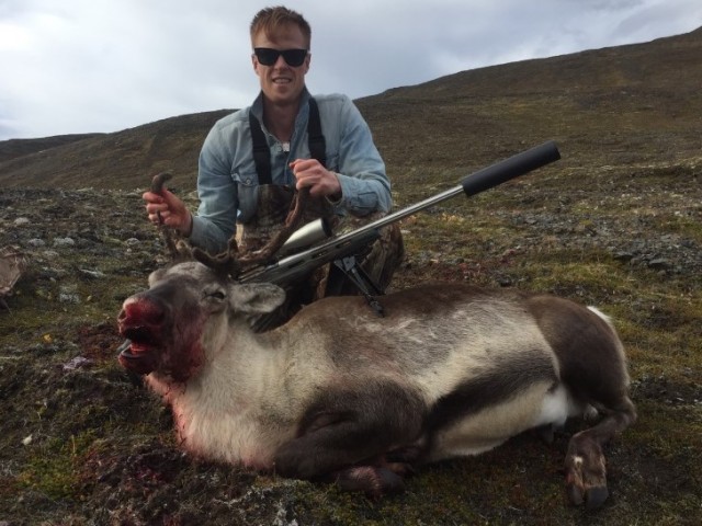 Andri með kúna.