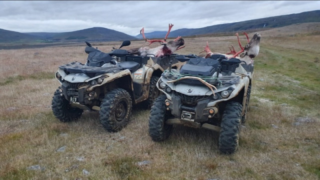 Það var ljúft að setja tarfana á hjólin og bruna til byggða efttir 24 km. labb.