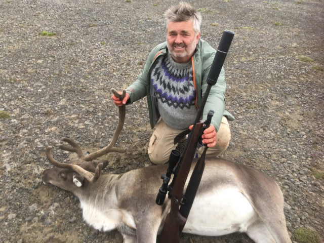 Friðþjófur við simluna, sem var nokkuð væn.