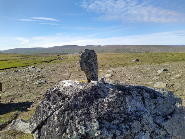 Hvernig lenti þessi steinn þarna ?