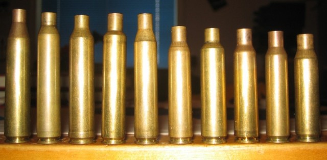 Talin frá vinstri. 6,5x68, 6,5x65, 264 Vin mag, 6,5-06 AI, 6,5-06, 6,5x57, 6,5-284, 6,5x55, 6,5x54, 6,5-08 (260)