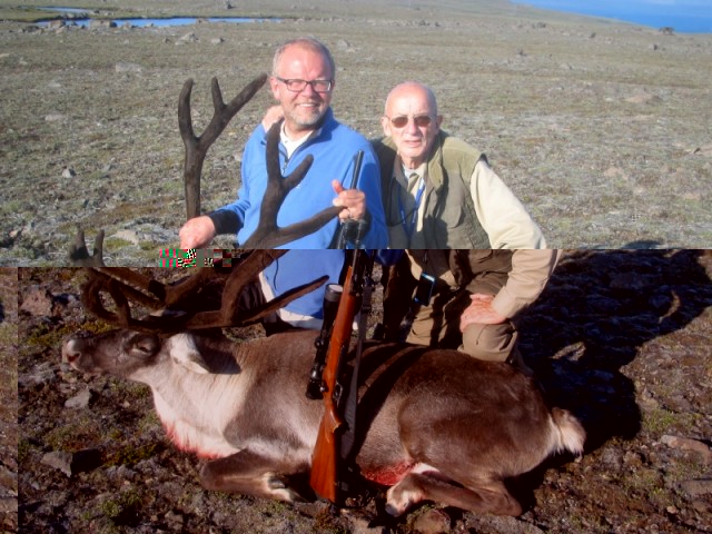 Karl Axelsson, til vinstri og Axel Kristjánsson ásamt veiði dagsins og ,,Kristfinni&quot;.