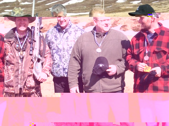 Frá vinstri: Sigurður Aðalsteinsson, Kristján Arnarson, Karl Jónsson og Eyjólfur Skúlason.  Mynd Heiður Ósk aðstoðarmótsstjóri/stigavörður